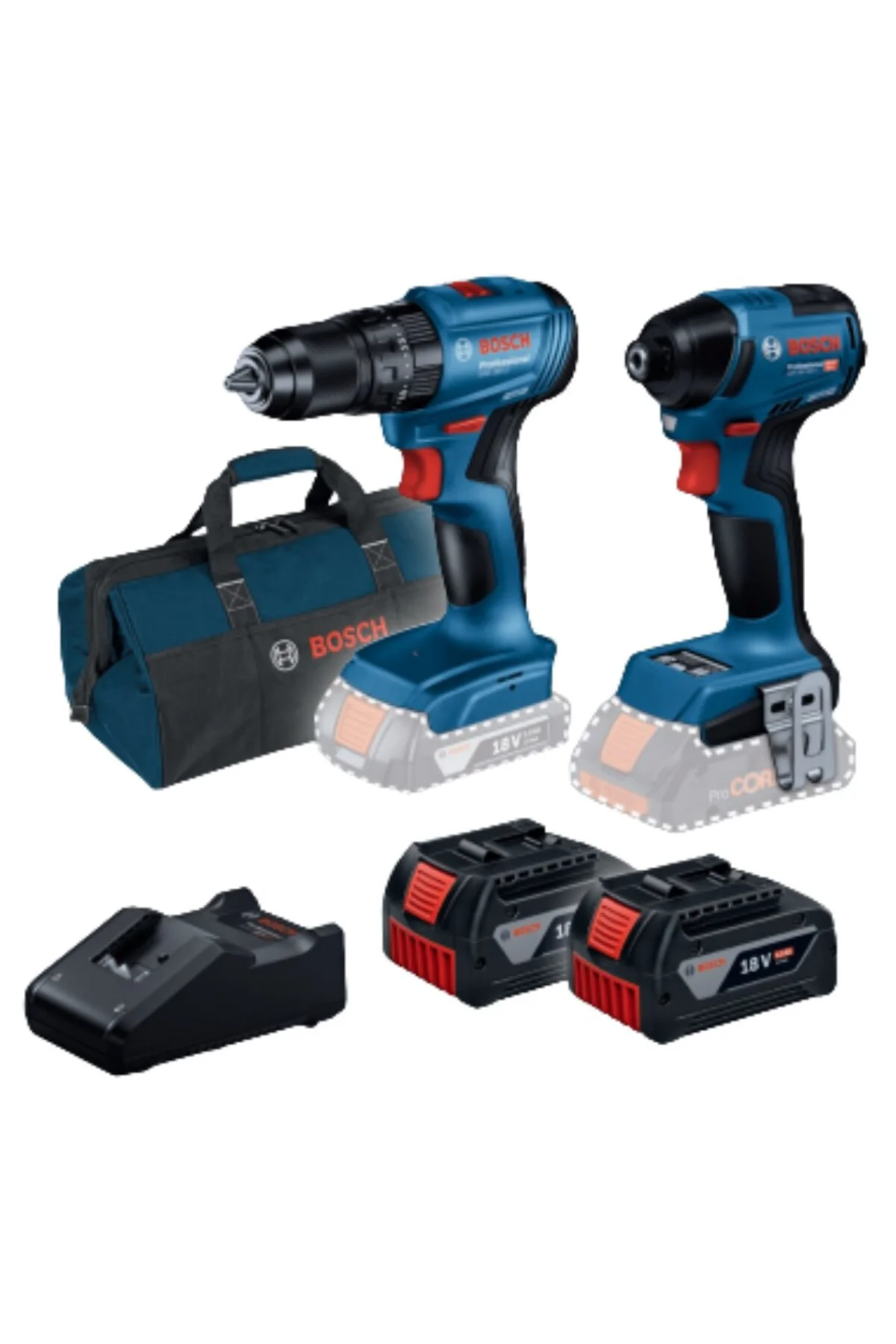 Profesyonel Darbeli Gsb 185 + Darbeli Gdr 18v-220 C + Çift Akü 2x