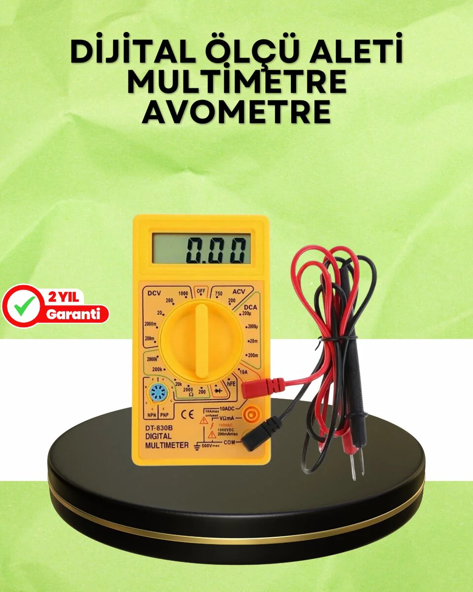 Profesyonel Dijital Multimetre - Volt, Amper ve Direnç Ölçümü