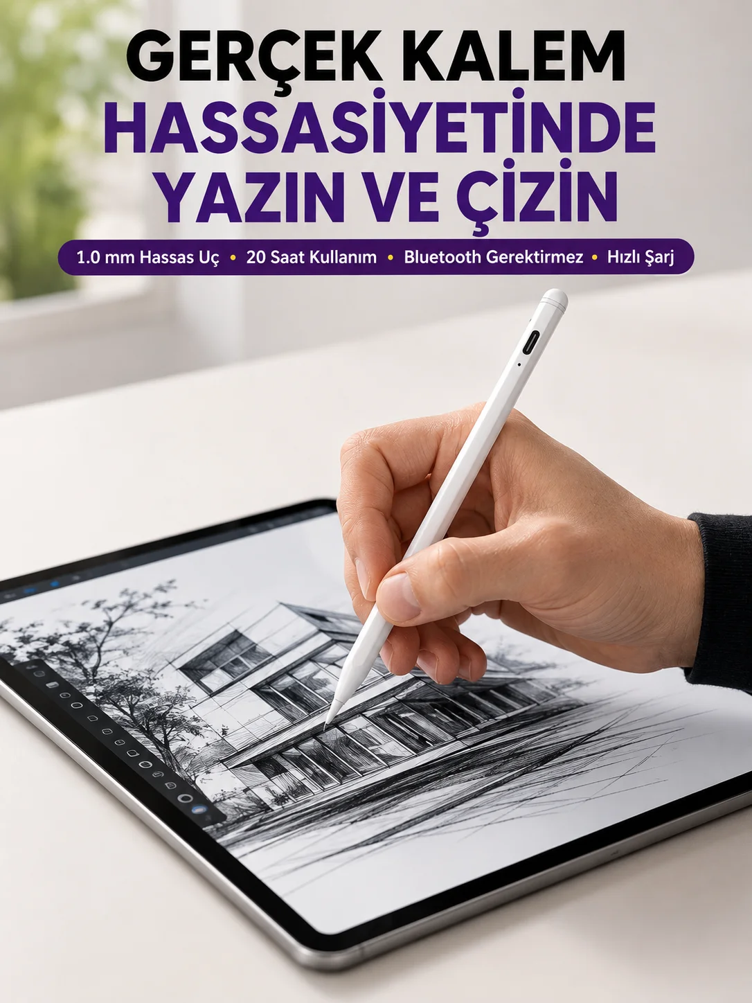 Profesyonel Dijital Kalem – Hassas Eğim Sensörü ve Uzun Süreli Kullanım Yeni Nesil