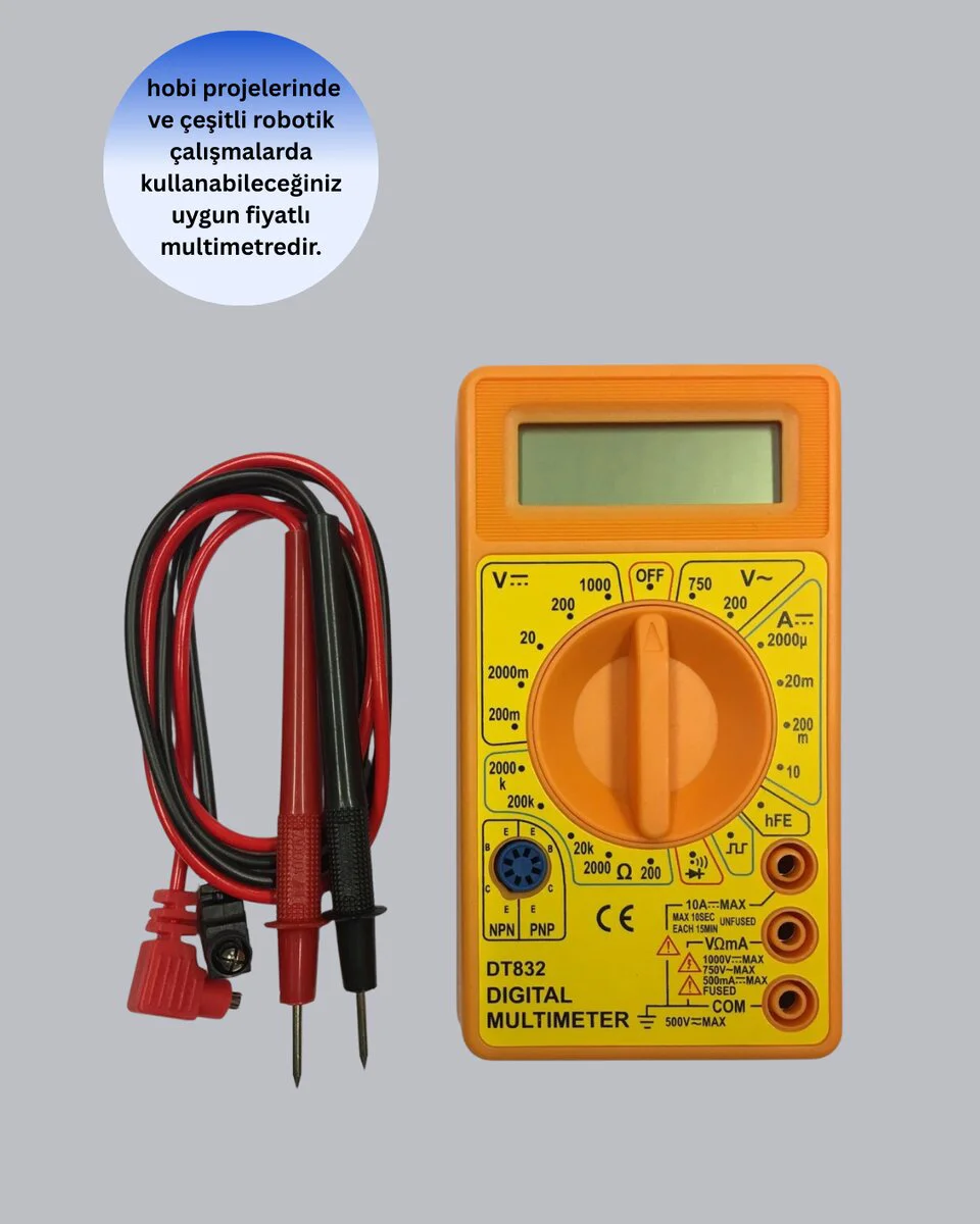 Profesyonel Dijital Multimetre - Volt, Amper ve Direnç Ölçümü