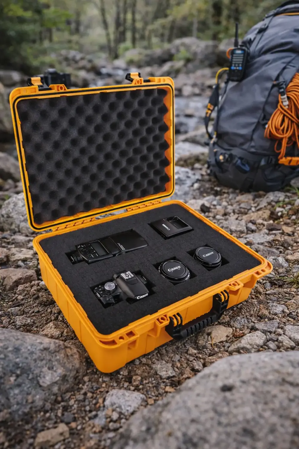 Profesyonel Ekipman Çantası Süngerli Dayanıklı Hard Case Kamera,