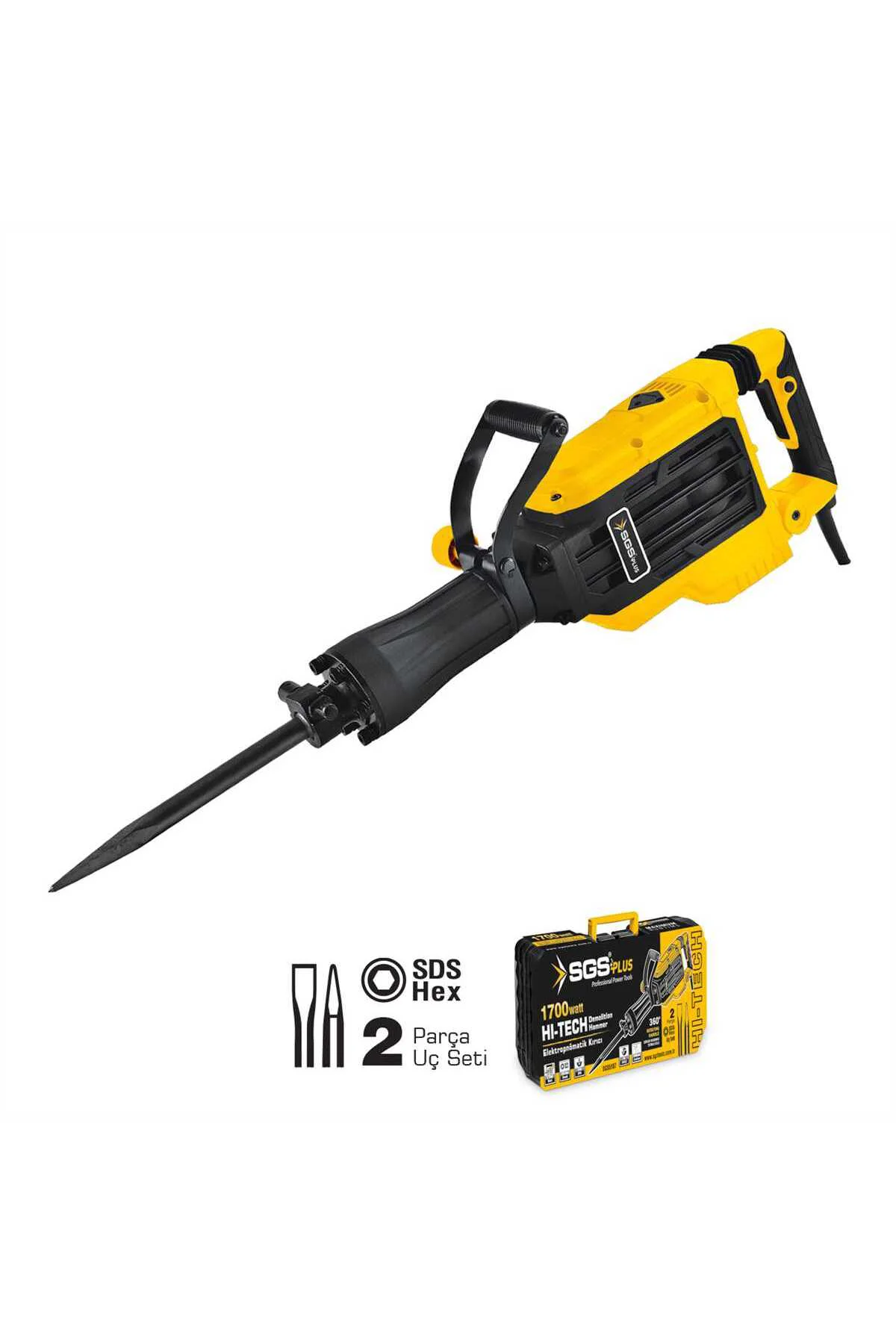 PROFESYONEL ELEKTROPNOMATİK KIRICI SDS HEX 1700 WATT 60 JOULES 16
