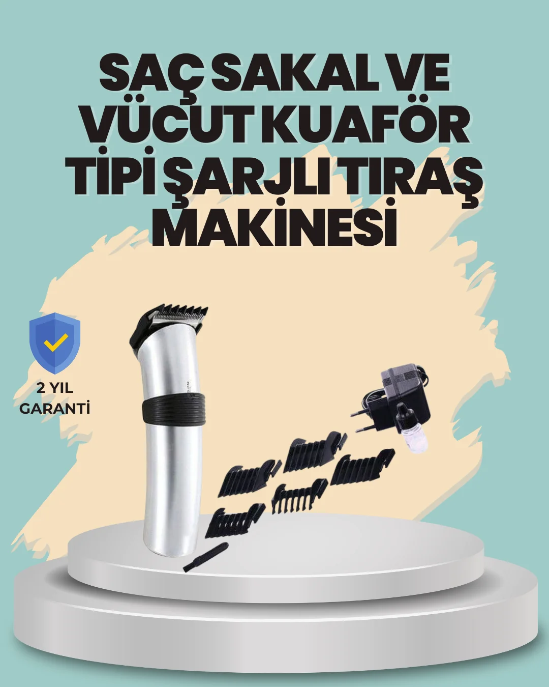 Profesyonel Erkek Tıraş Makinesi – Kablosuz, Paslanmaz Bıçaklı ve Tam Aksesuar Profesyonel Erkek Tıraş Makinesi – Kablosuz, Paslanmaz Bıçaklı ve Tam Aksesuar