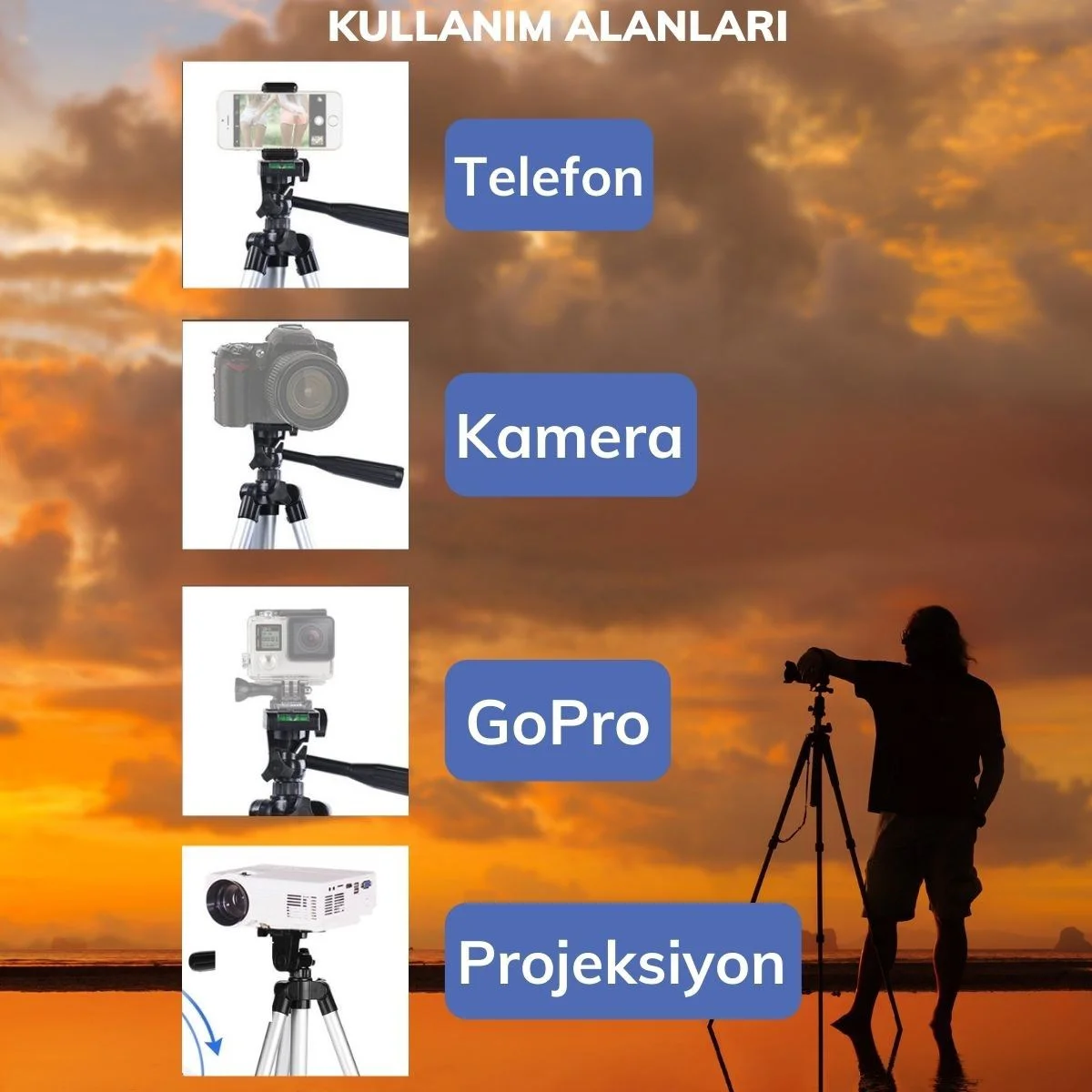 Profesyonel Fotoğraf Makinası Tripodu (4741)