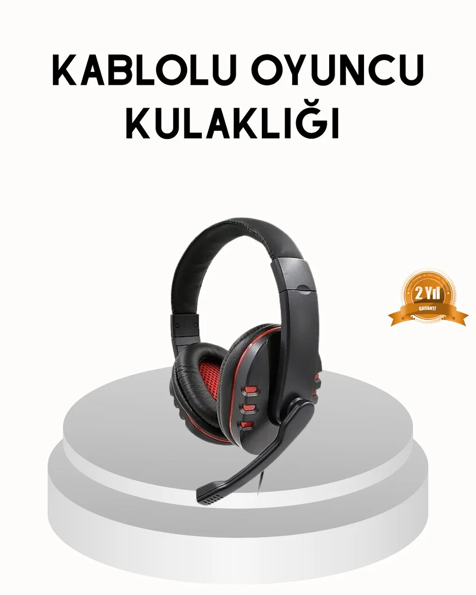 Profesyonel Gaming Kulaklık – Mikrofonlu Yumuşak Pedli Tere Dayanıklı Stereo Ses