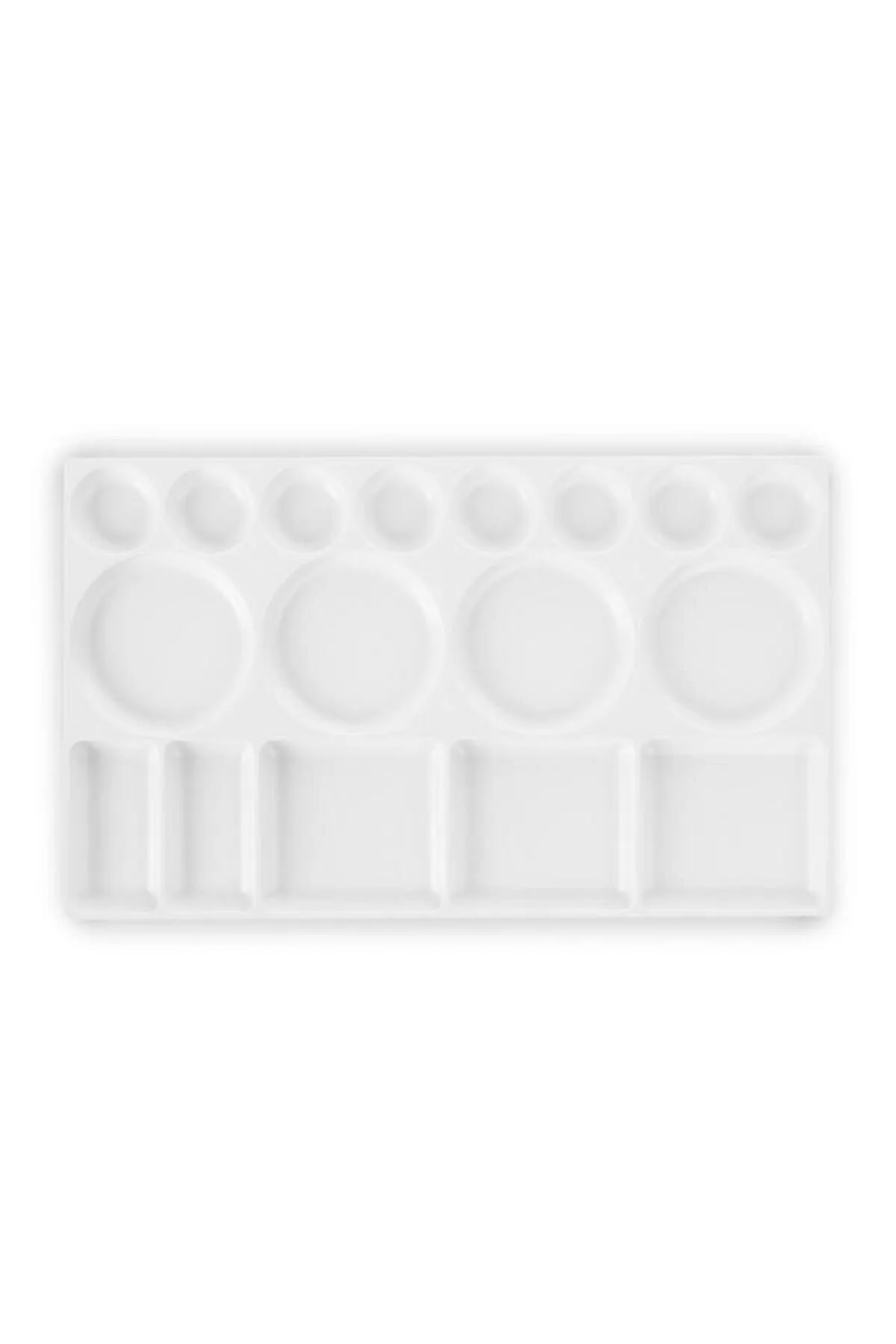 PROFESYONEL GODELİ DİKDÖRTGEN RESİM PALETİ BEYAZ 16 X 27 CM.