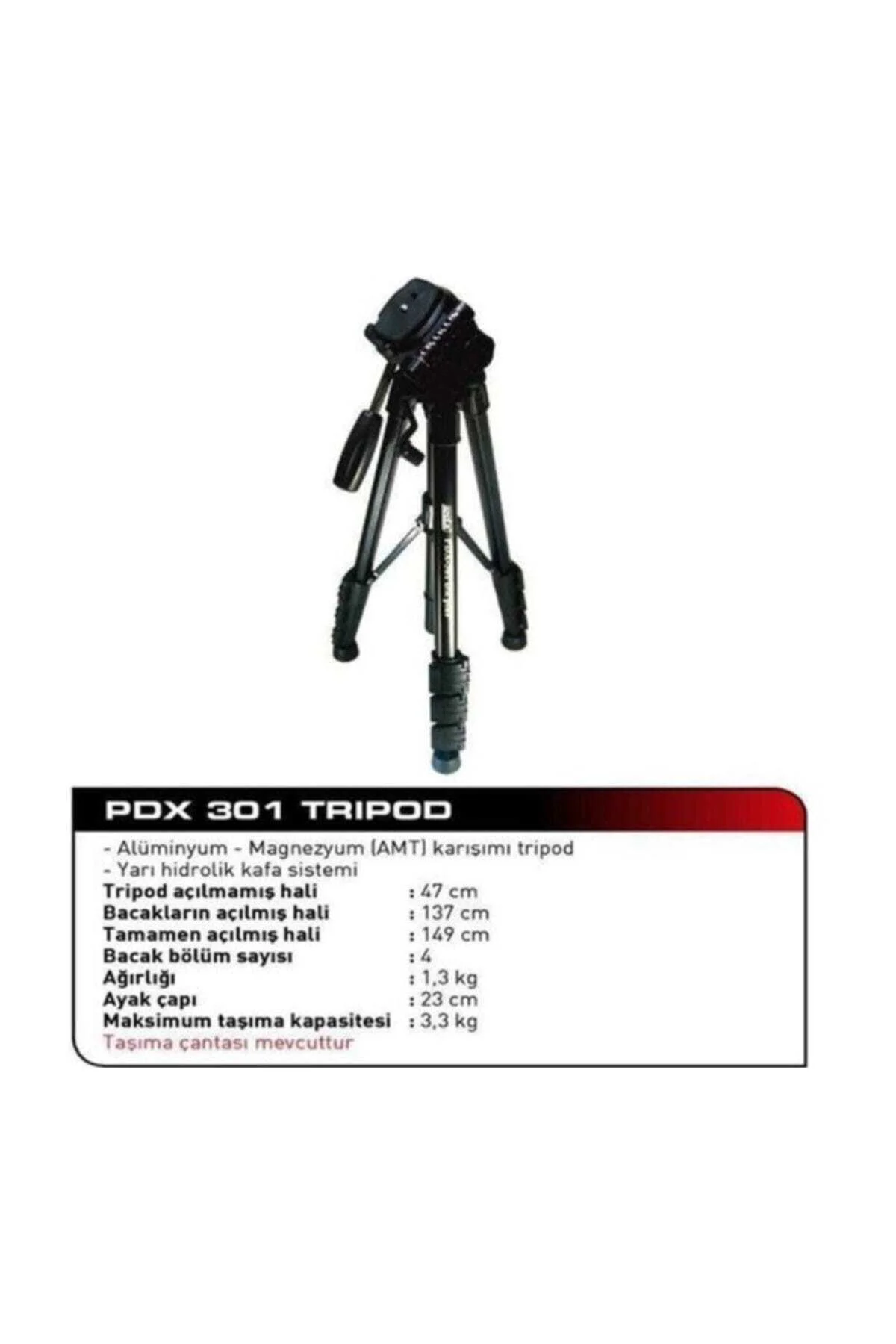 Profesyonel Hidrolik Tripod Canon,Nikon,Pentax,Sony Pdx301