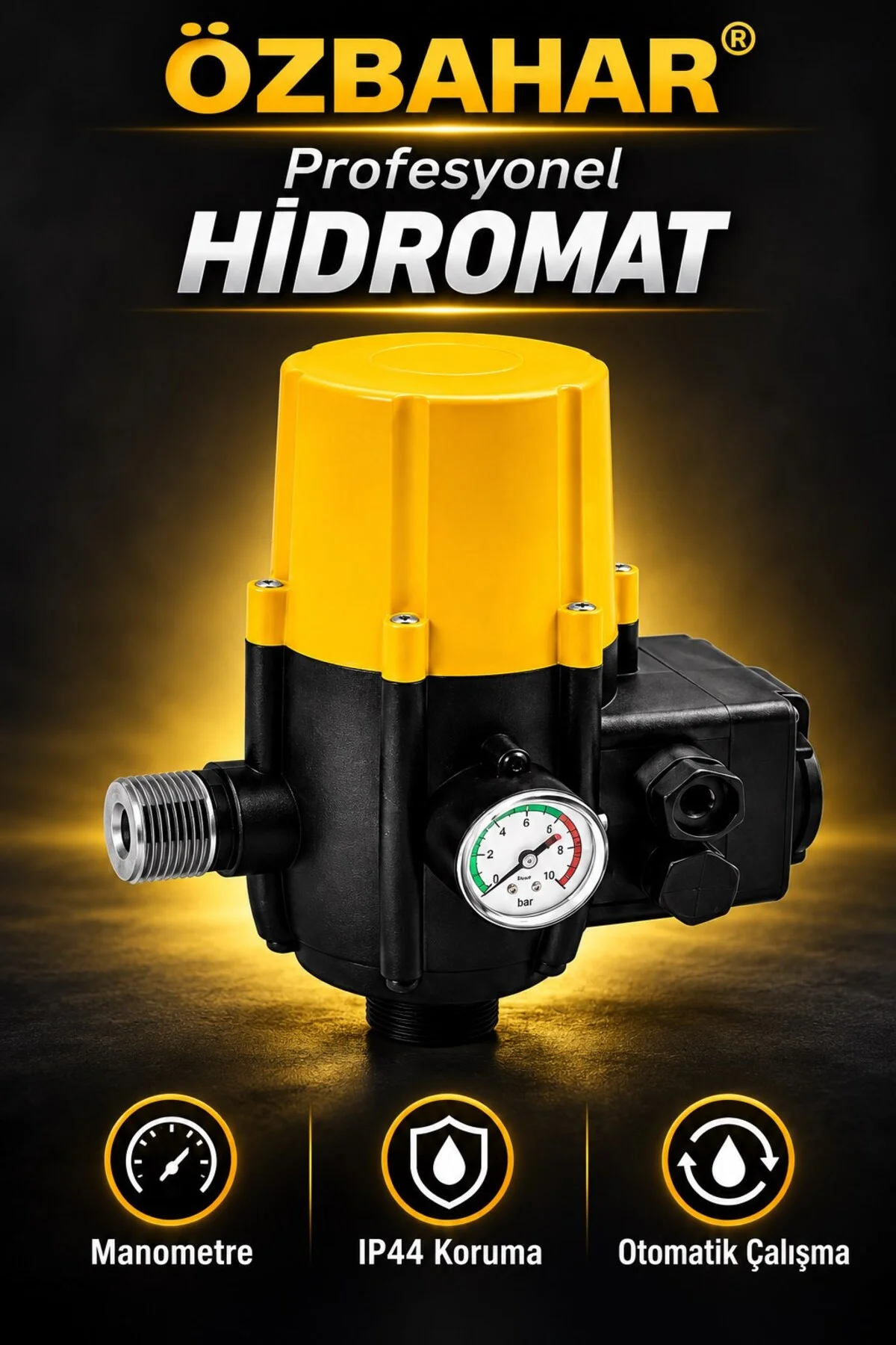Profesyonel Hidromat – Otomatik Pompa Kontrolü, Manometre ve Kuru Çalışma Koruması - Görsel 3