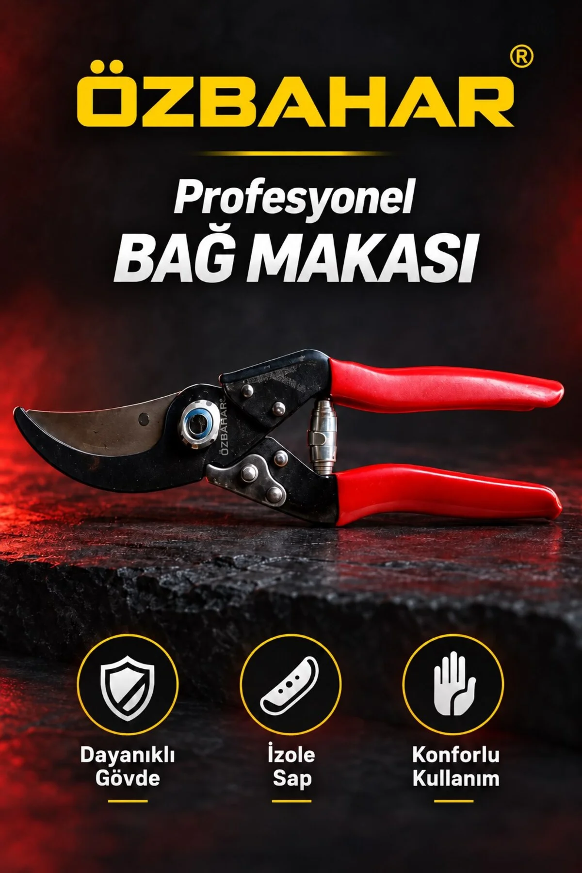Profesyonel İzole Saplı Bağ ve Budama Makası, 25 mm Kesme Çapı, Güçlü Çene, El Yormayan Tasa Profesyonel İzole Saplı Bağ ve Budama Makası, 25 mm Kesme Çapı, Güçlü Çene, El Yormayan Tasa - Görsel 3