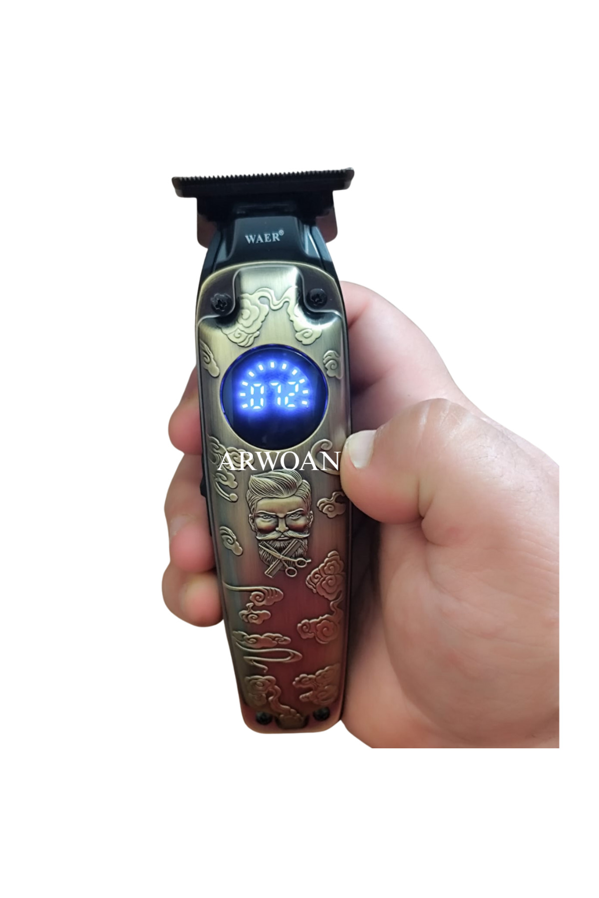 Arwoan Profesyonel Kablosuz Traş Makinesi Led Ekran, Paslanmaz Çelik Bıç