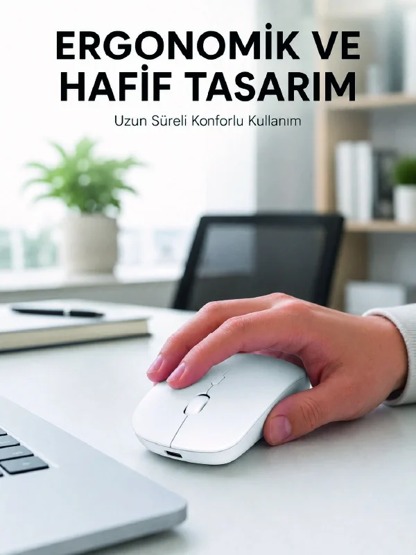 Profesyonel Kablosuz Bluetooth Mouse Çift Modlu Şarjlı Ergonomik Fare Fiyatı, Yorumları ve Özellikleri