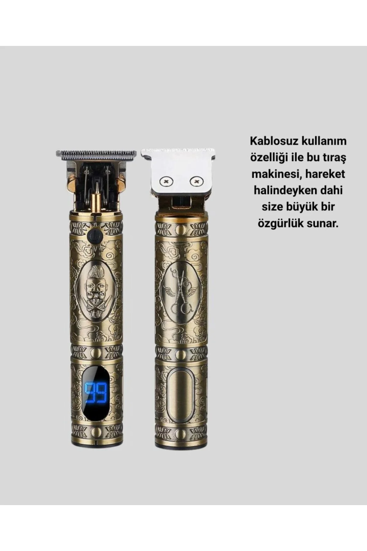 Profesyonel Kablosuz Tıraş Makinesi – 1-2 Saat Kesintisiz Kullanı