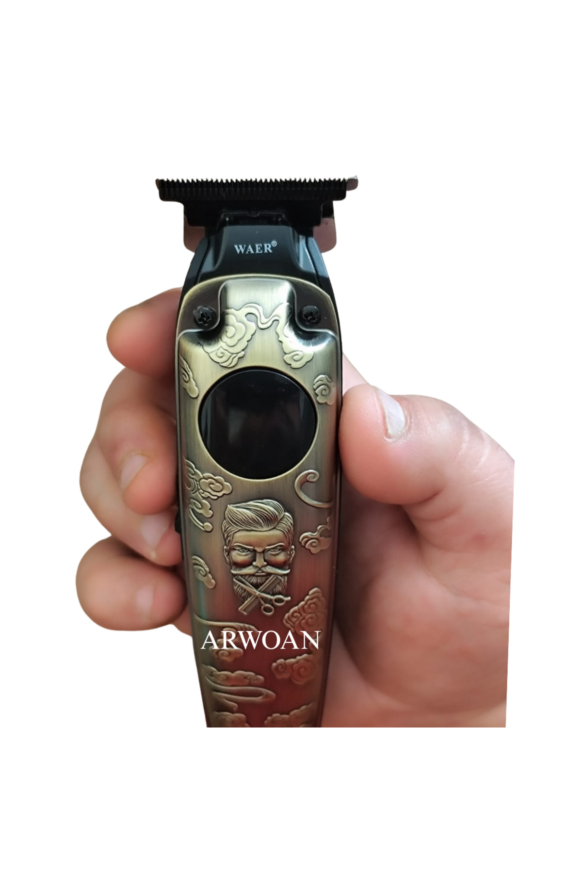 Arwoan Profesyonel Kablosuz Traş Makinesi Led Ekran, Paslanmaz Çelik Bıç