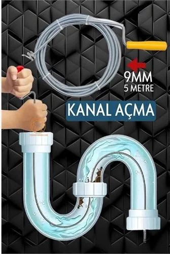 Profesyonel Kanal Açma Sprali Kanal Gider Tıkanık Açıcı 5 Mt