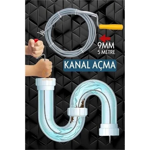 Profesyonel Kanal Açma Sprali Kanal Gider Tıkanık Açıcı 5 mt