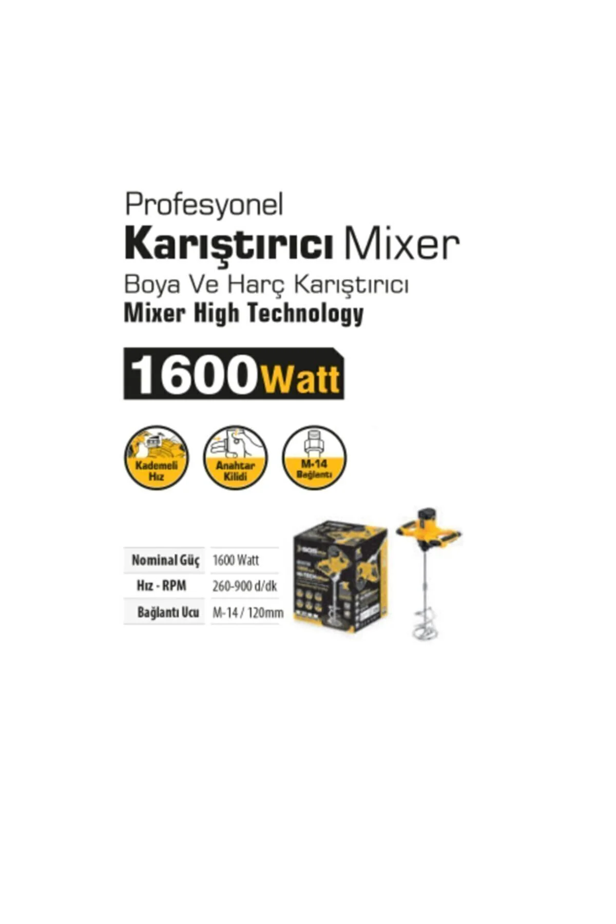 Profesyonel Karıştırıcı Mixer 1600 W Boya Ve Harç Karıştırıcı SGS