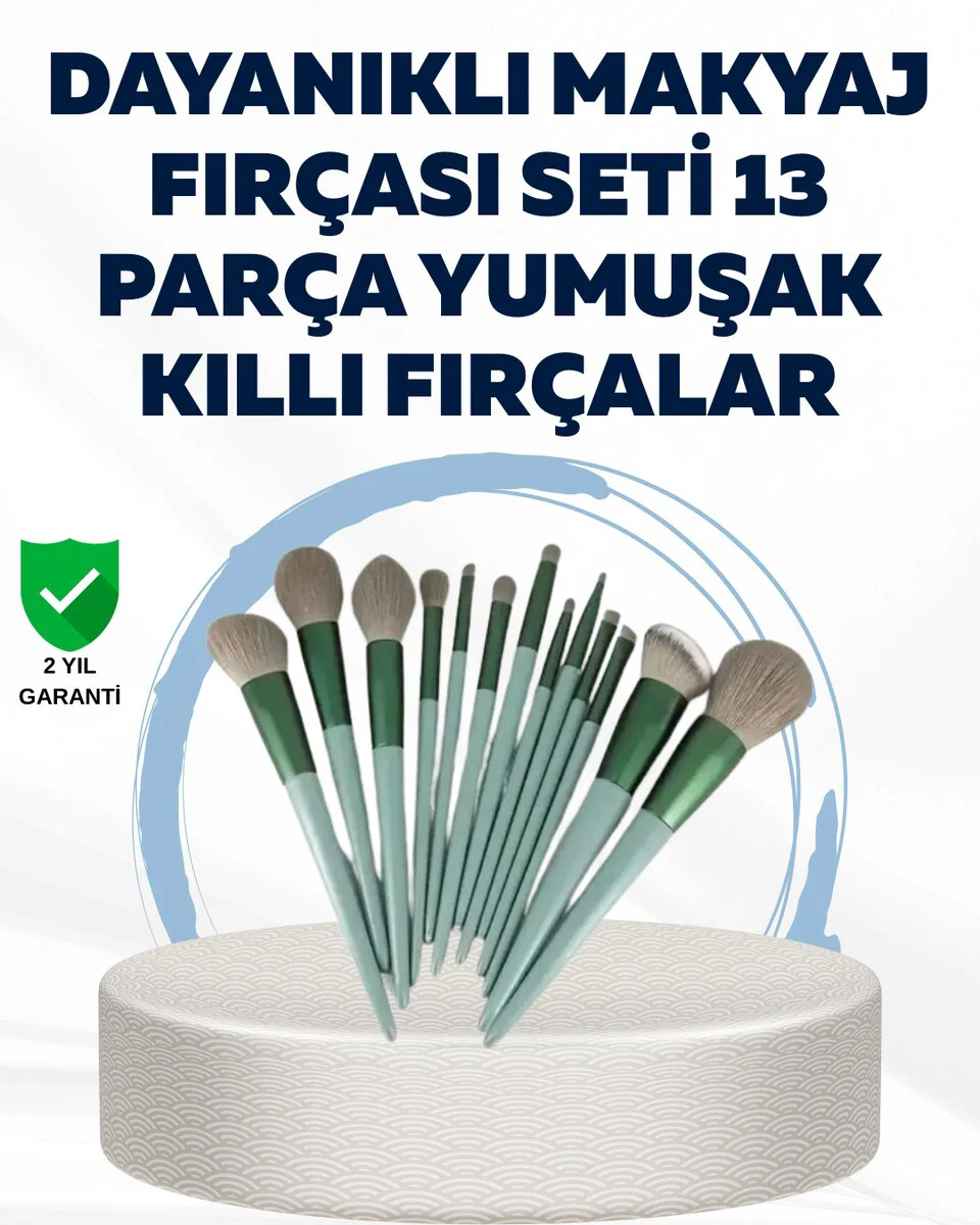 Profesyonel Kullanıma Uygun 13 Parça Makyaj Fırçası Takımı Fiber 