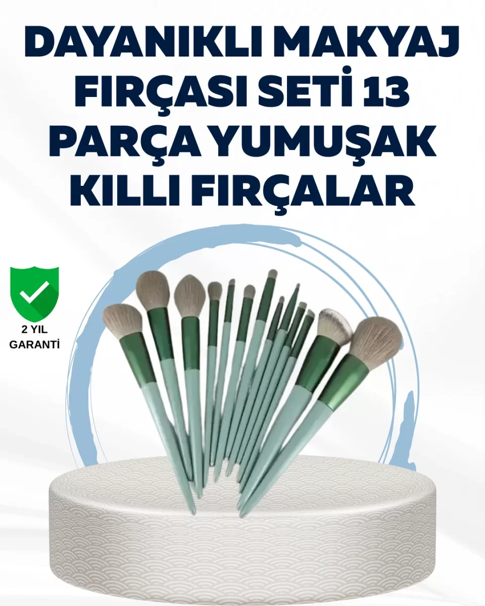 Profesyonel Kullanıma Uygun 13 Parça Makyaj Fırçası Takımı Fiber 