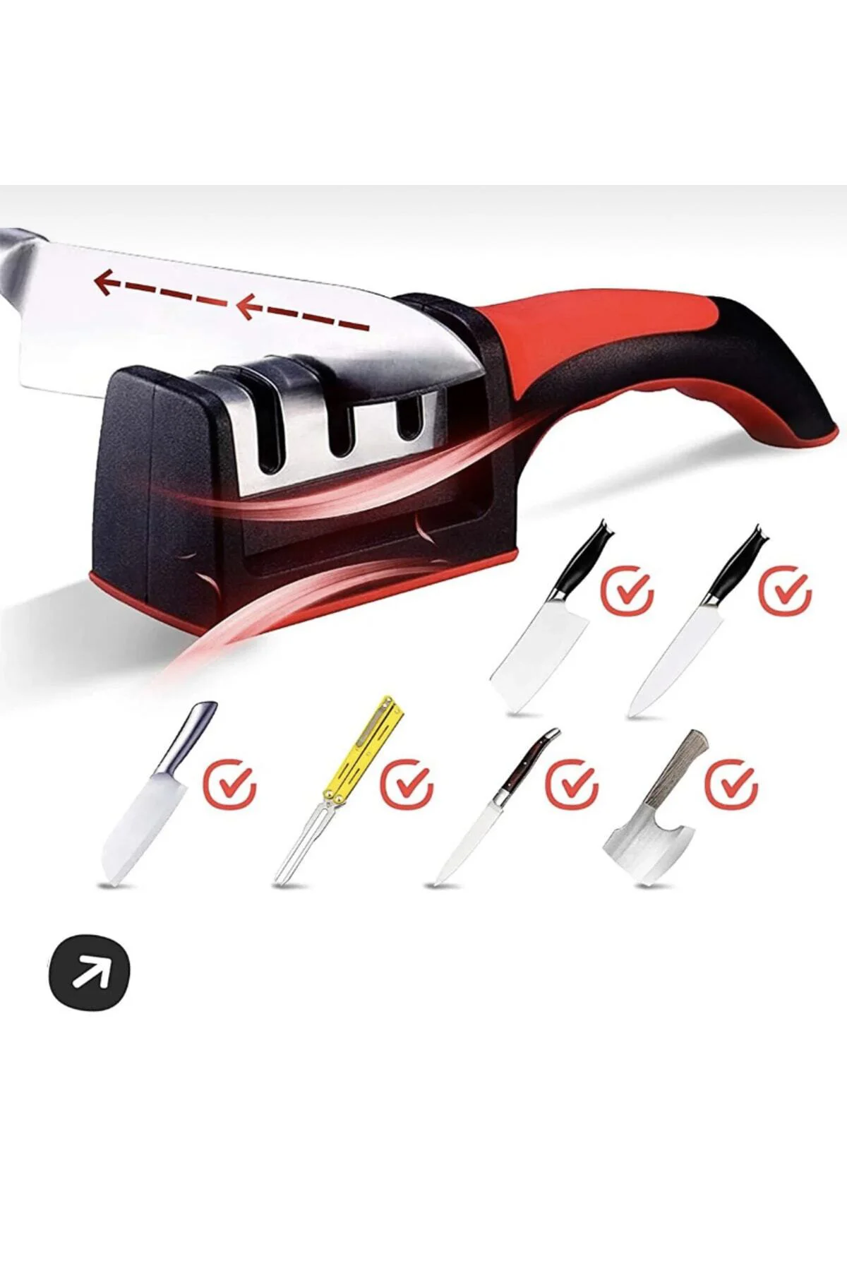 Profesyonel Kurban Bıçak Bileme Aleti 3 Açılı Elmas Uçlu Satır Bı