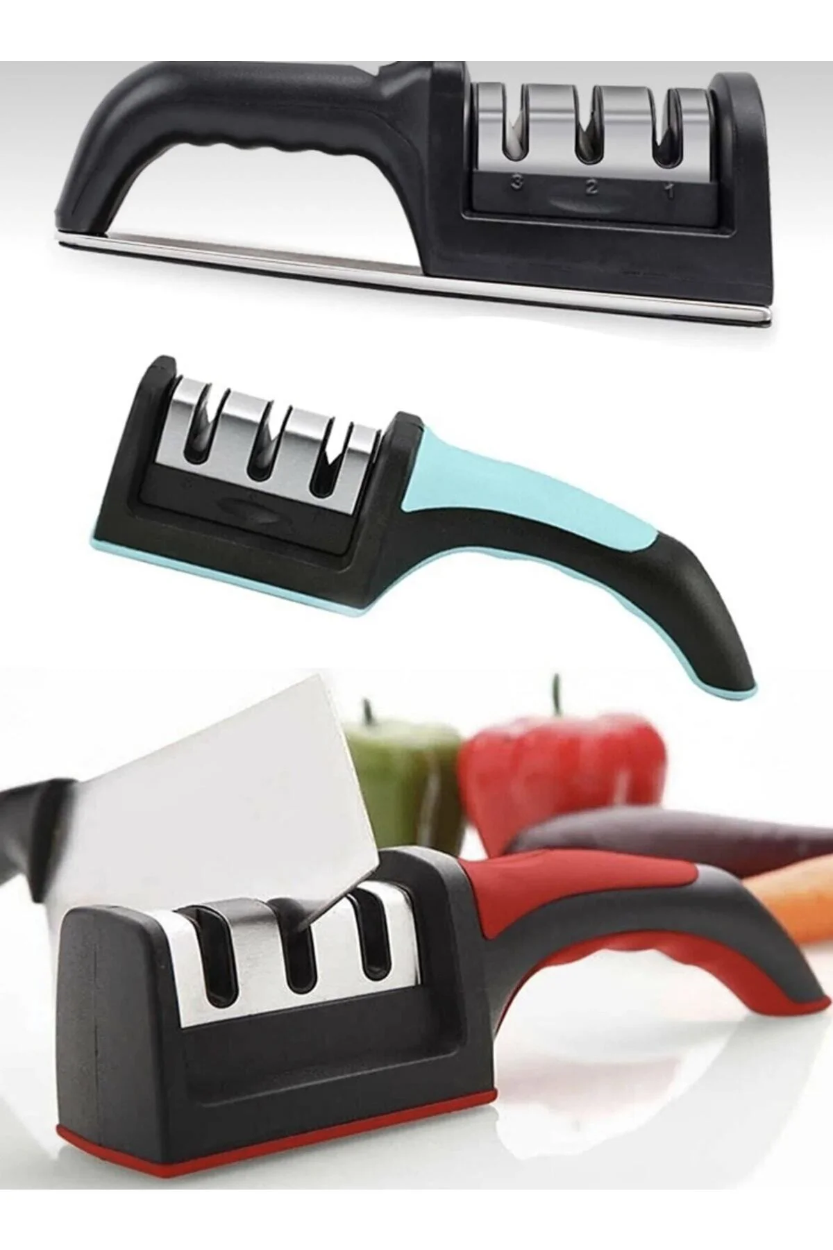 Profesyonel Kurban Bıçak Bileme Aleti 3 Açılı Elmas Uçlu Satır Bı