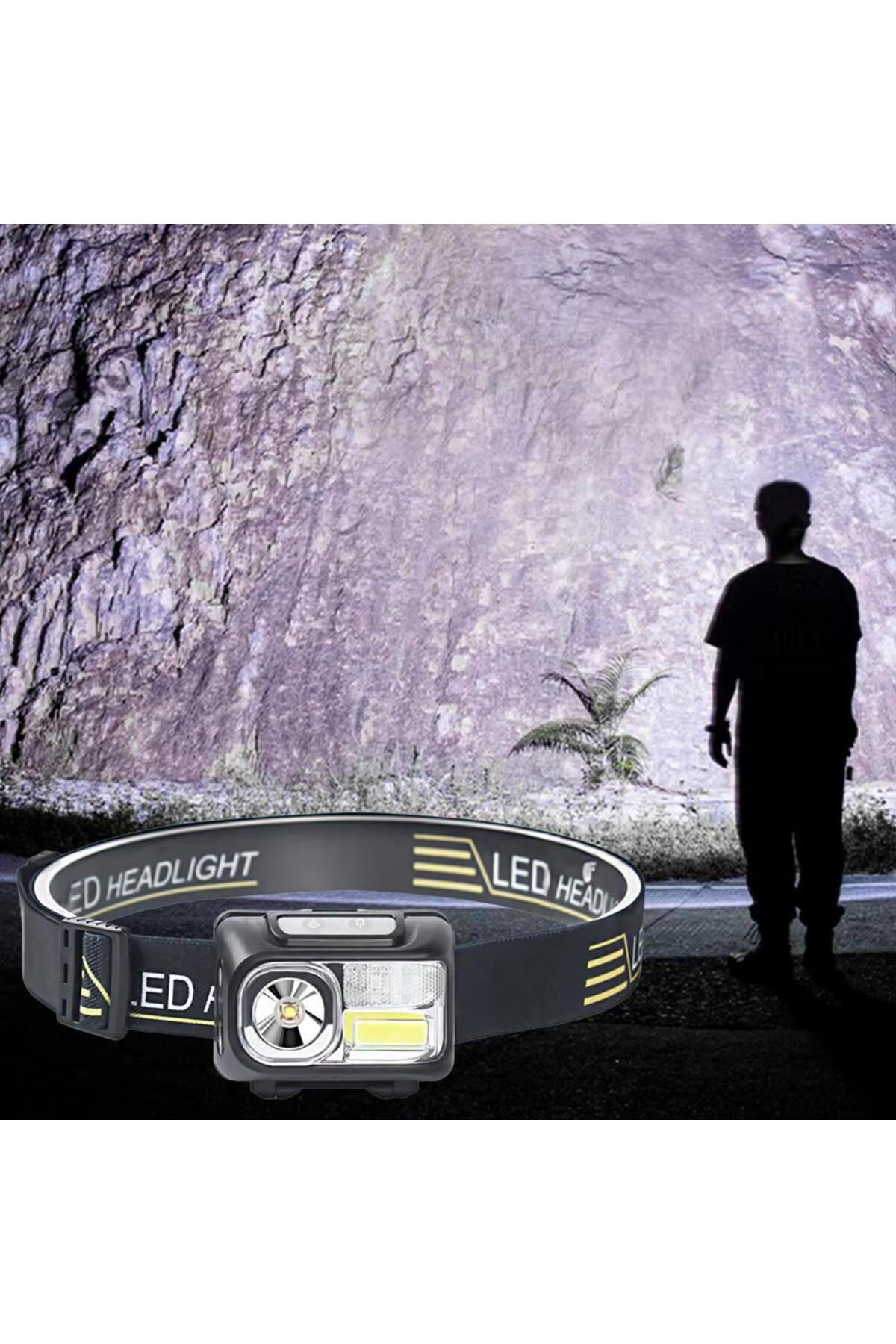 Profesyonel LED’li Şarjlı Kafa Lambası – Güçlü Aydınlatma, Hafif 