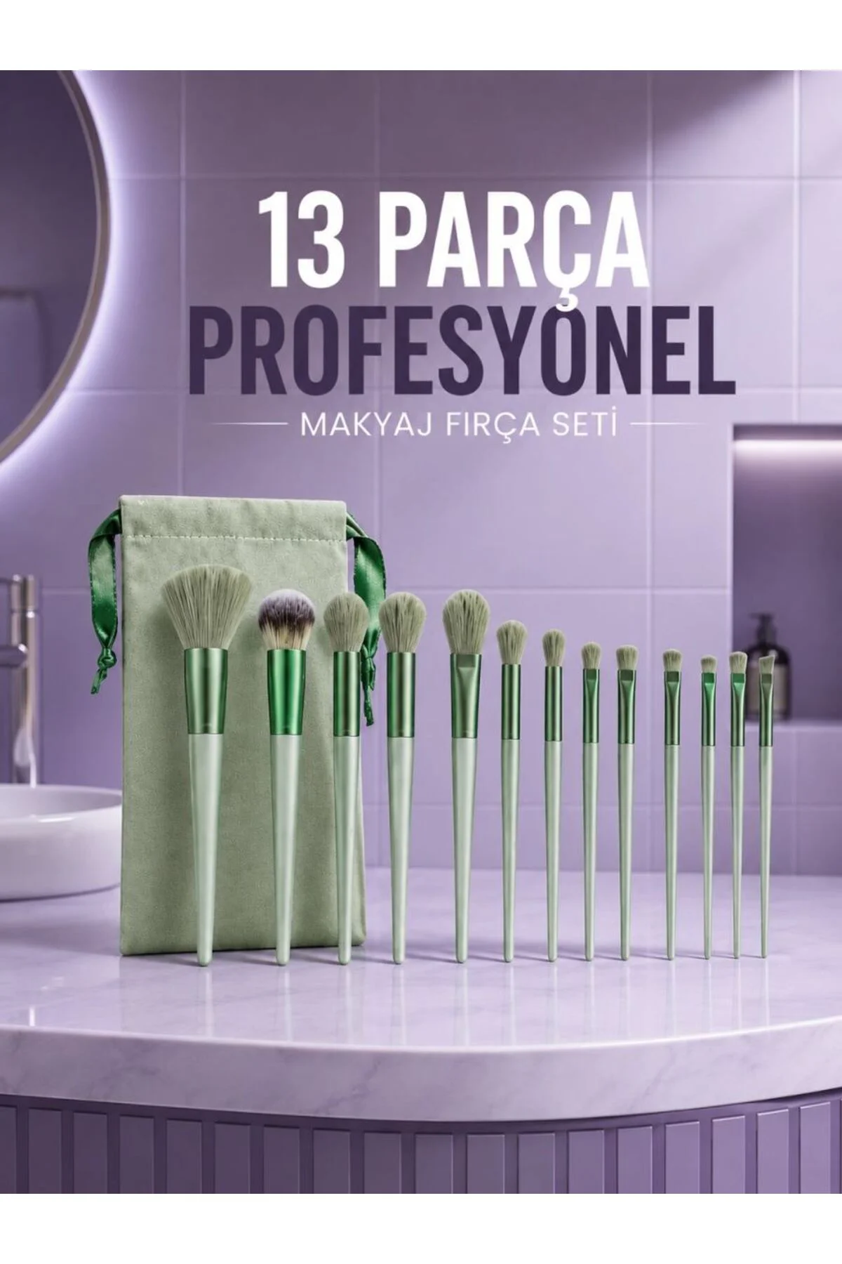 Profesyonel Makyaj Fırça Seti Yumuşak Kıllı Taşınabilir Çantalı