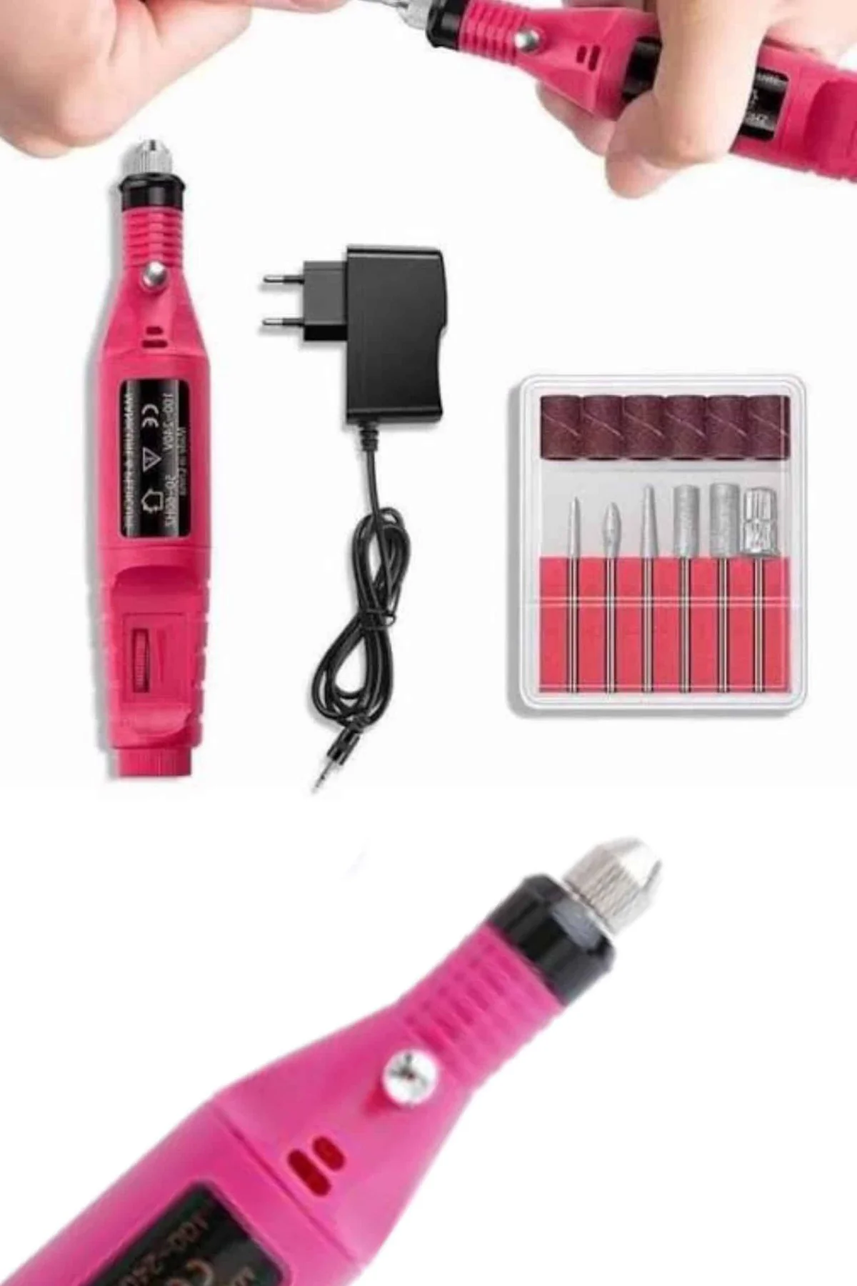 Profesyonel Manikür Pedikür Seti Törpü Makinesi Protez Tırnak Çık