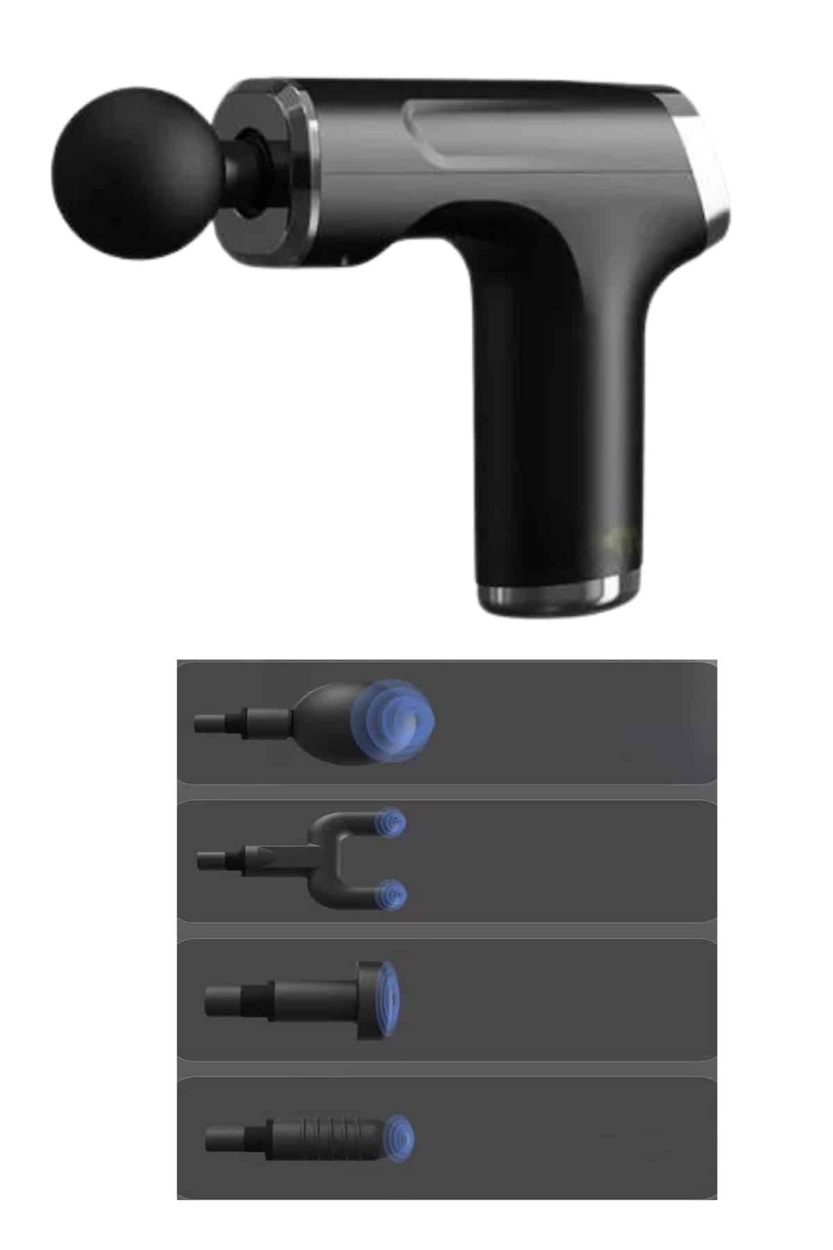 Profesyonel Masaj Tabancası Sporcu Masaj Aleti 4 Başlıklı Şarjlı