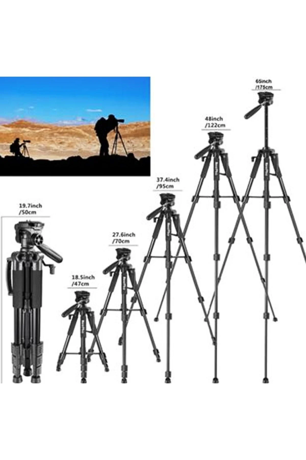 Profesyonel NP-8850 Kamera ve Telefon Standlı 175cm Ayarlanabilir Tripod - Yüksek Stabilite Tripod