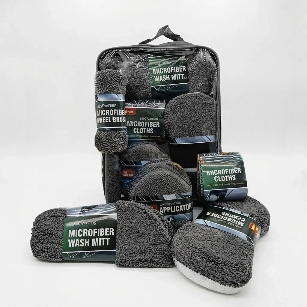 Profesyonel Oto Araç Temizleme Seti Mikrofiber Oto Yıkama Bakım Kiti Gri 9 Parça Fiyatı, Yorumları ve Özellikleri