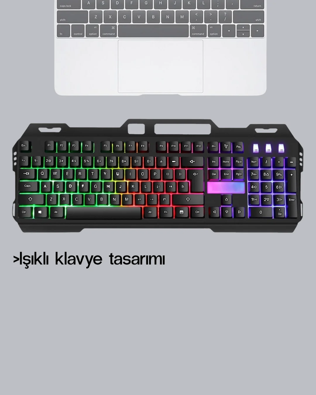 Profesyonel Oyuncu Klavye Mouse Seti – RGB Işıklı, Türkçe Q, DPI 