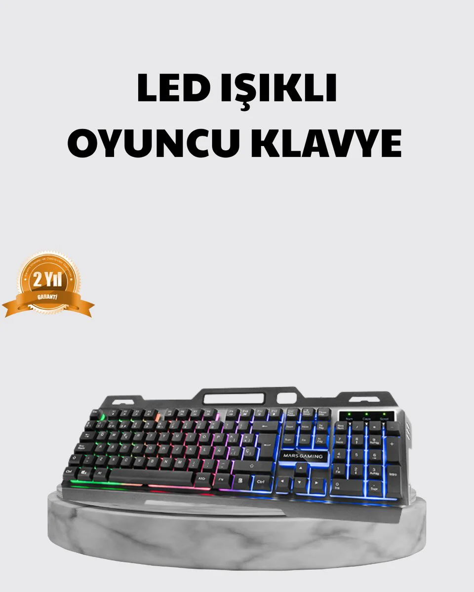 Profesyonel Oyuncu Klavye Mouse Seti – RGB Işıklı Türkçe Q DPI Ayarlı ve Dayanıklı Gövde