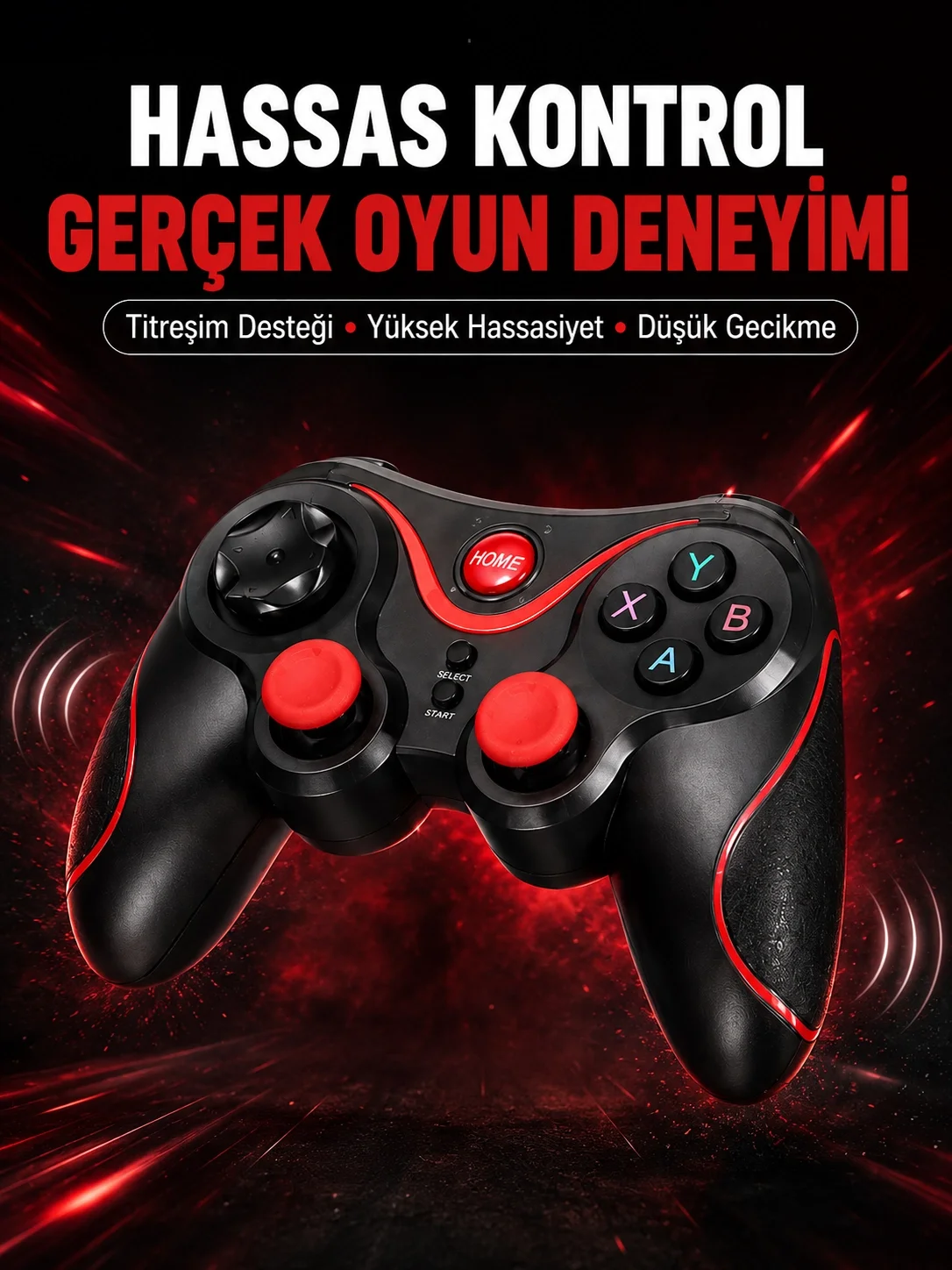Profesyonel Oyuncu Kablosuz Gamepad Çoklu Cihaz Desteği