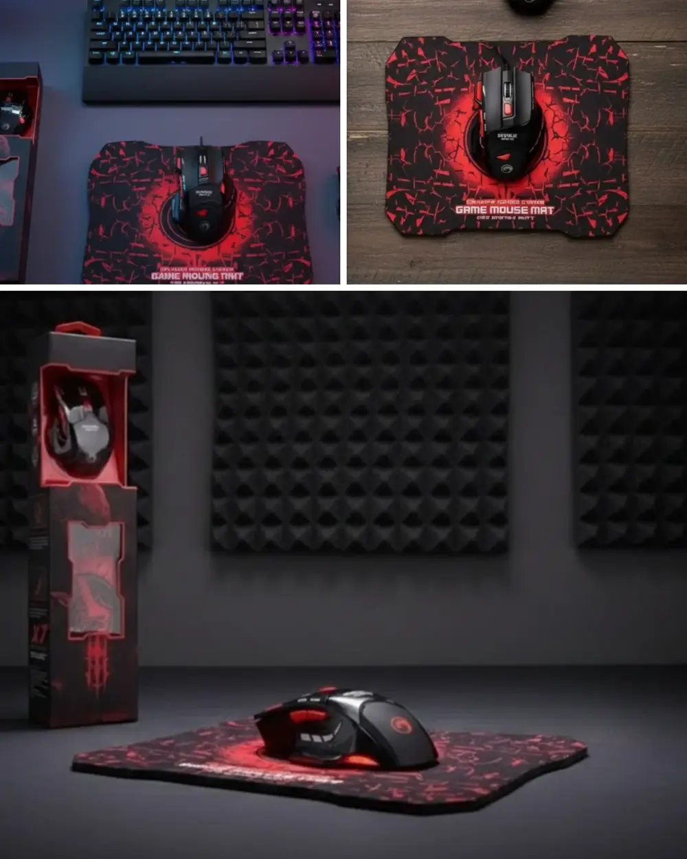 Profesyonel Oyuncu Mouse Seti Dokuma USB Kablolu RGB Aydınlatmalı