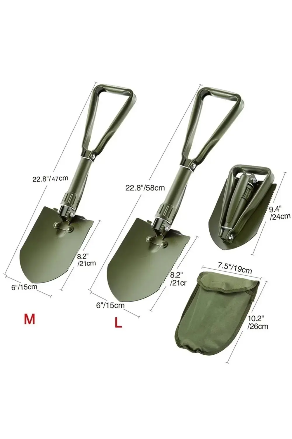 Profesyonel Portatif Katlanabilir Kürek ( Orta Boy 59 Cm )