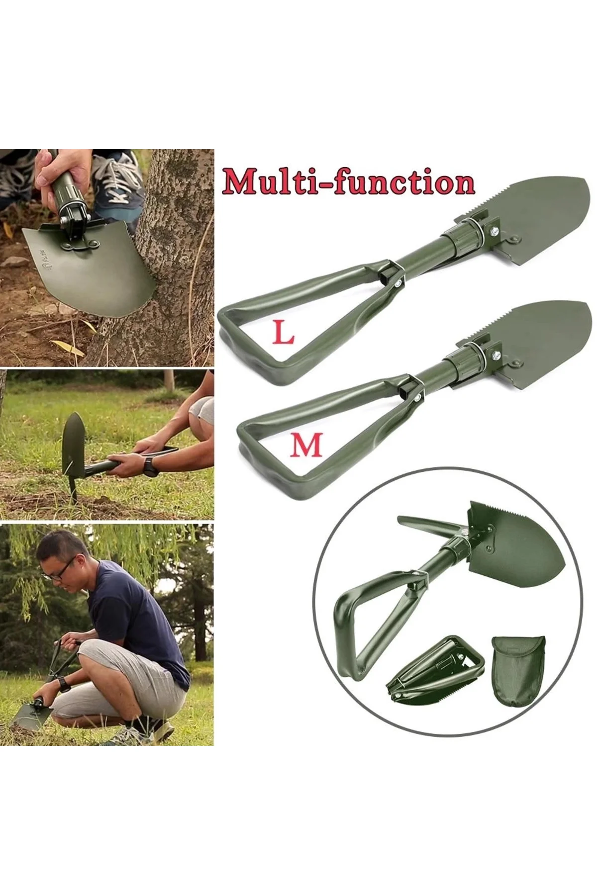 Profesyonel Portatif Katlanabilir Kürek ( Orta Boy 59 Cm )