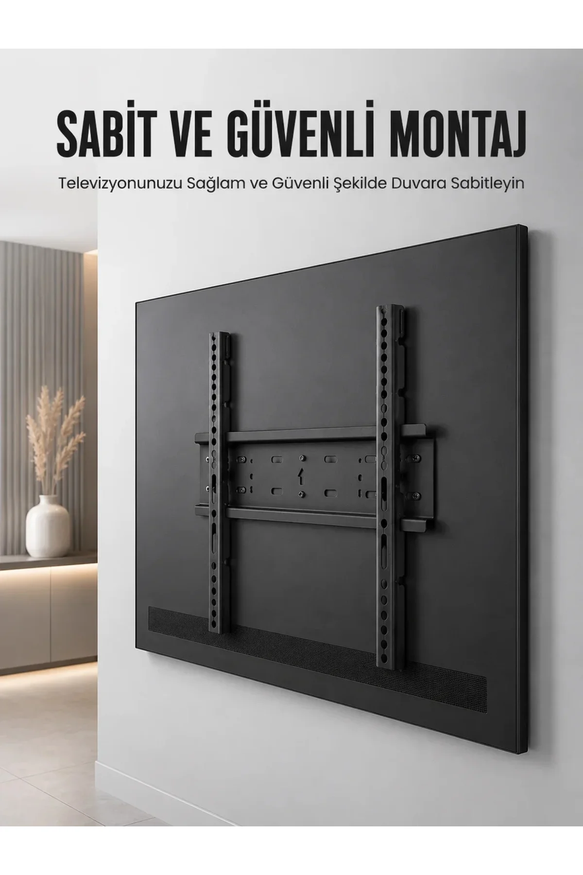 Profesyonel Sabit TV Askı Aparatı Ultra Dayanıklı Çelik Duvar Montaj Braketi 50-95 İnç Profesyonel Sabit TV Askı Aparatı Ultra Dayanıklı Çelik Duvar Montaj Braketi 50-95 İnç