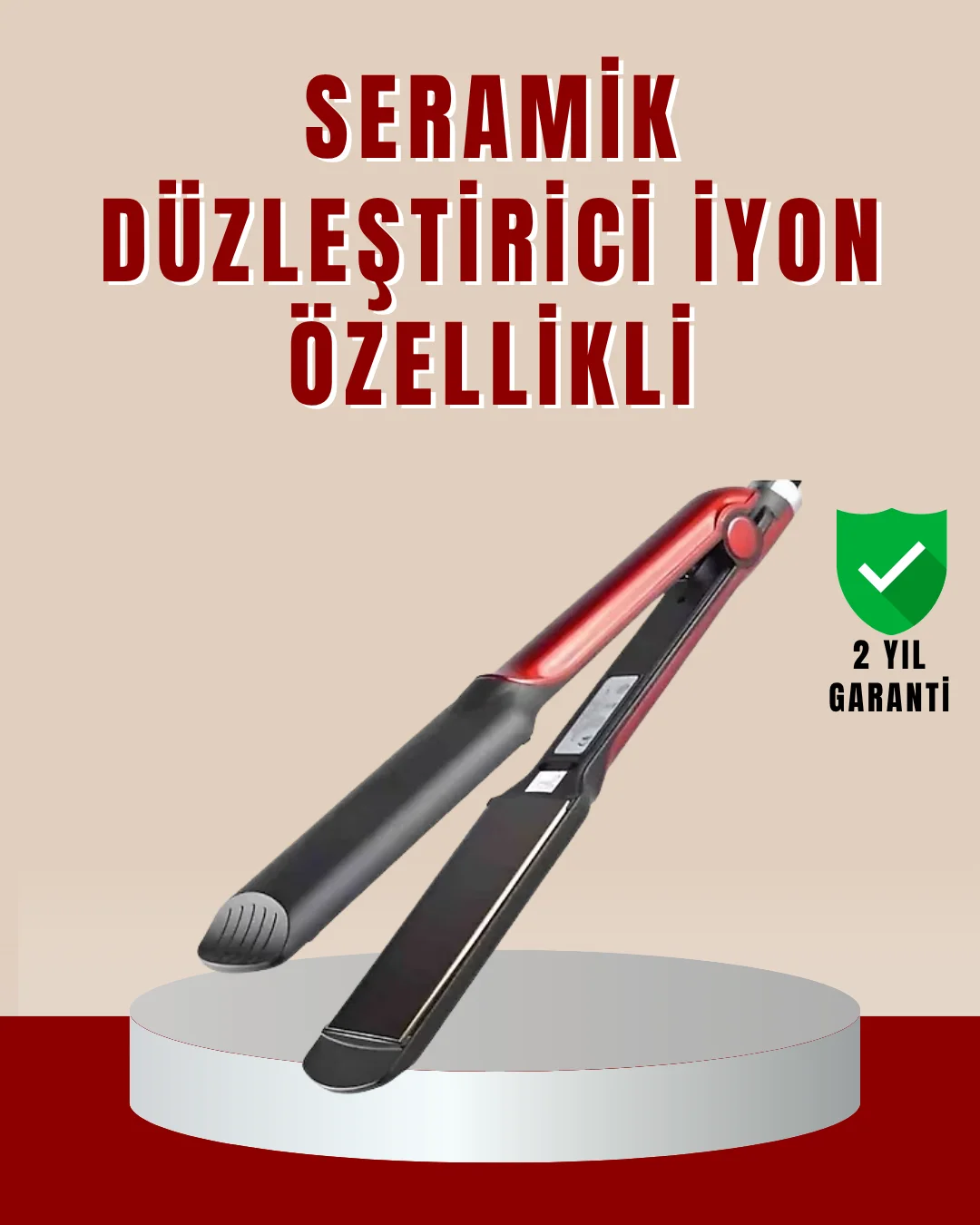 Profesyonel Saç Düzleştirici – 360° Döner Kablo ve Kompakt Tasarı