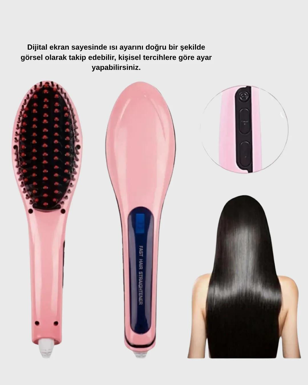 Profesyonel Saç Düzleştirici 5 Kademeli Isı Ayarlı Seramik Plakal