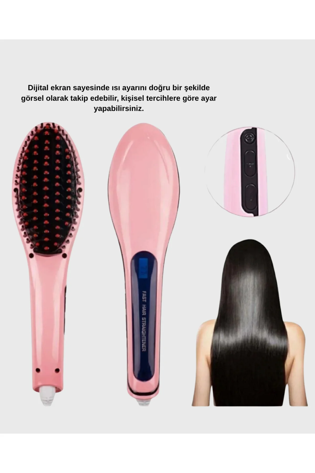 Profesyonel Saç Düzleştirici 5 Kademeli Isı Ayarlı Seramik Plakal