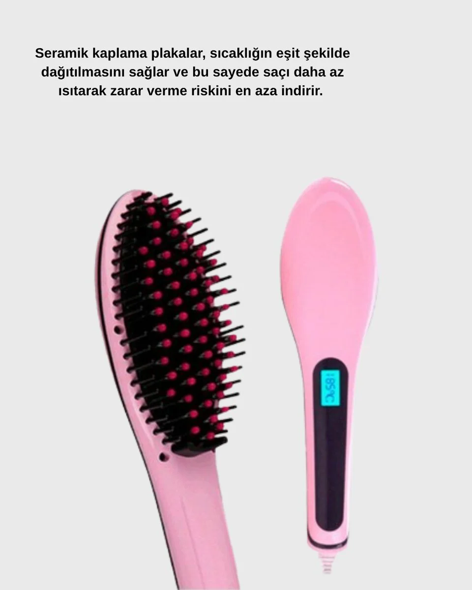 Profesyonel Saç Düzleştirici 5 Kademeli Isı Ayarlı Seramik Plakalı - Salon Kalitesi