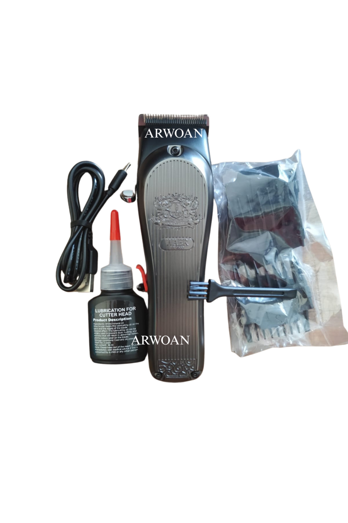 Profesyonel Saç Kesme Makinesi | Sessiz Motor | USB Şarjlı | Metal Gövde | Erkek Tıraş Makinesi