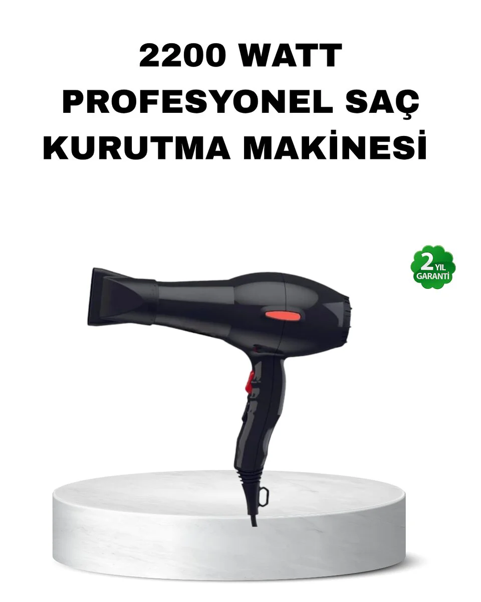 Profesyonel Saç Kurutma Makinesi 2200 Watt AC Motor ile Saçlarınızı Profesyonel Salon Sonucuyla Şekillendirin