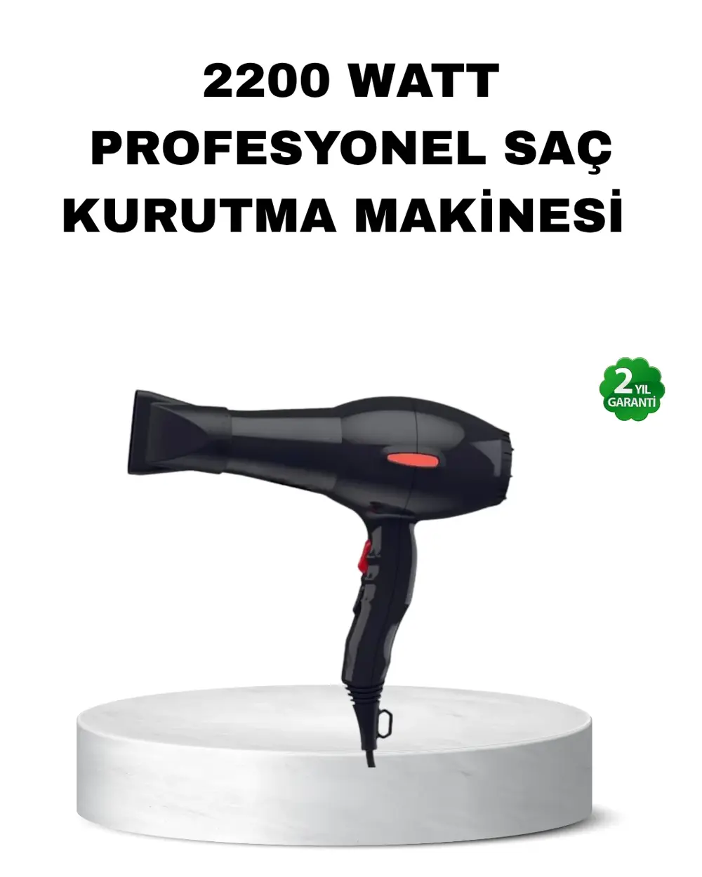 Profesyonel Saç Kurutma Makinesi – AC Motor, Soğuk Üfleme, 2 Hız