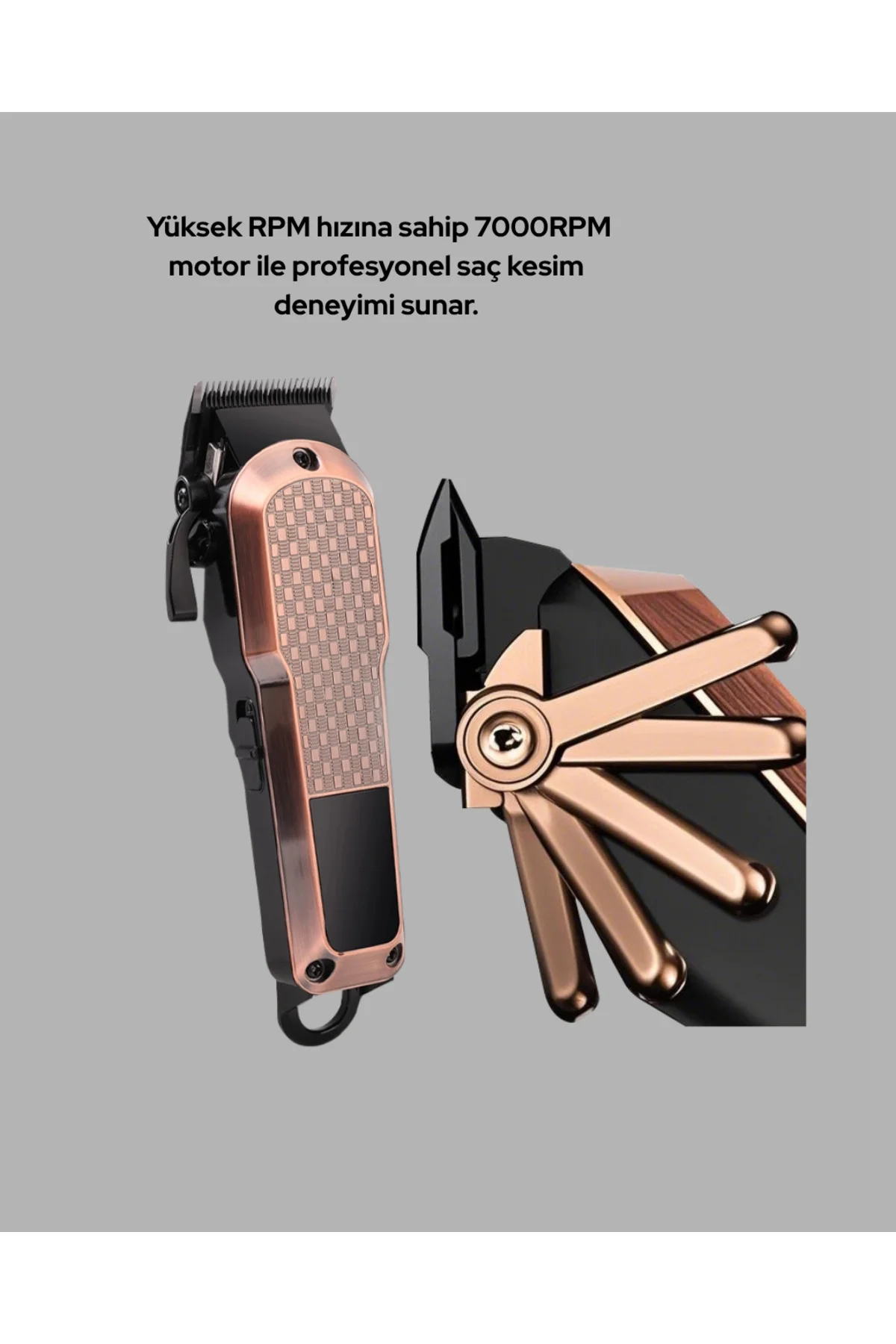 Profesyonel Saç Tıraş Makinesi – 7000RPM Güçlü Motor ve 4 Kademel