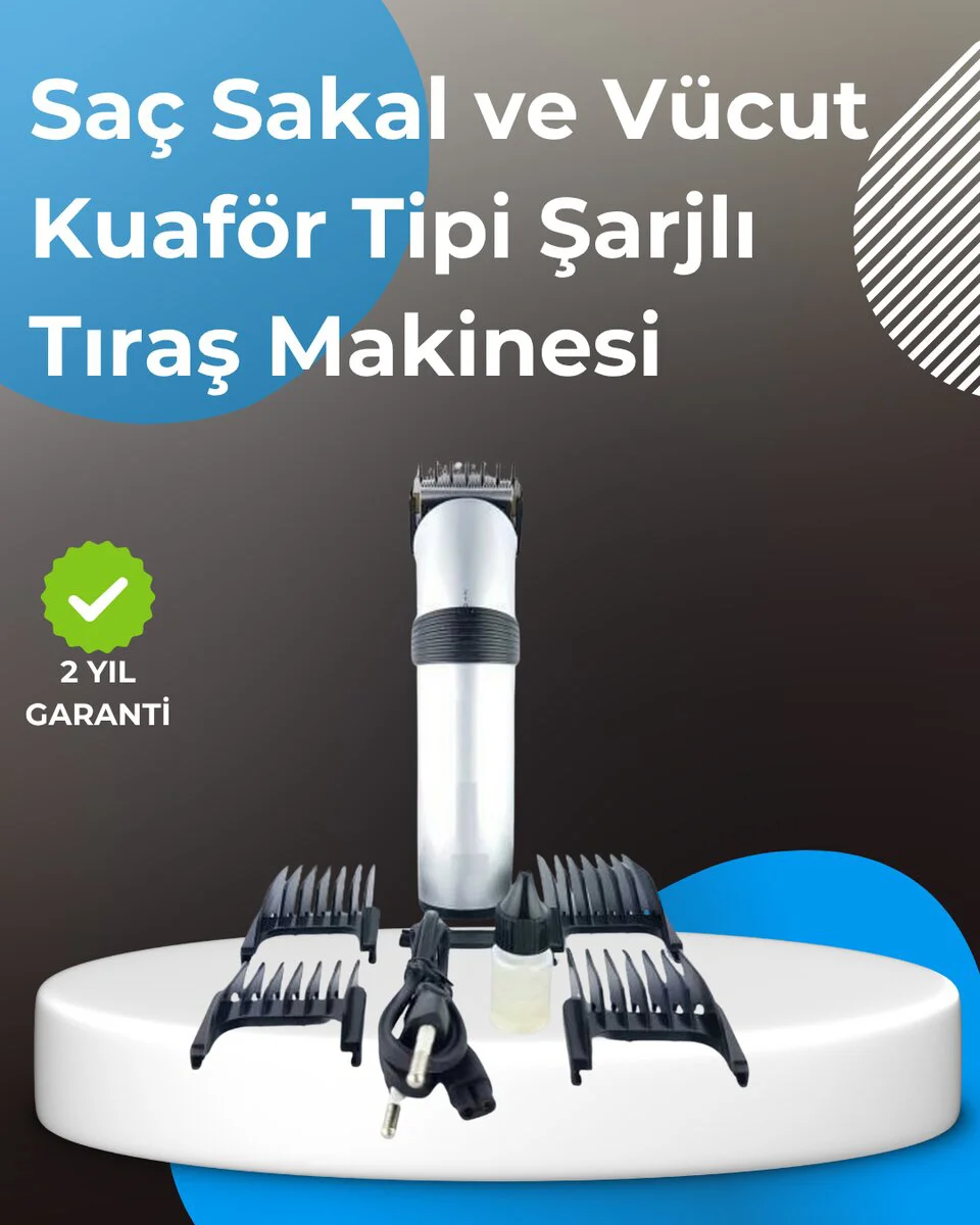 Profesyonel Saç ve Sakal Tıraş Makinesi – Tam Aksesuar Setli Profesyonel Saç ve Sakal Tıraş Makinesi – Tam Aksesuar Setli