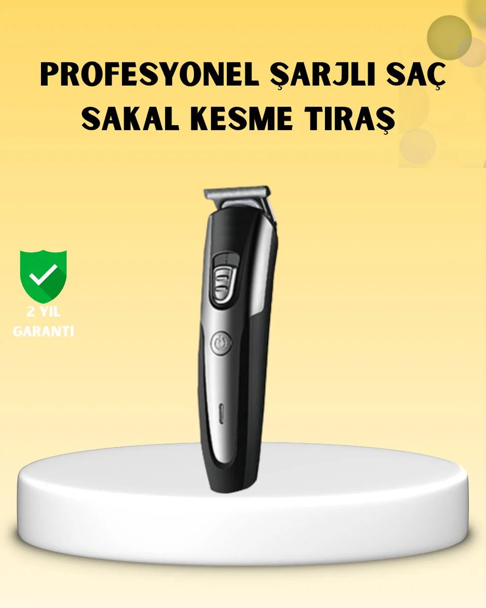 Profesyonel Saç ve Sakal Kesme Tıraş Makinesi Kablosuz Ergonomik 
