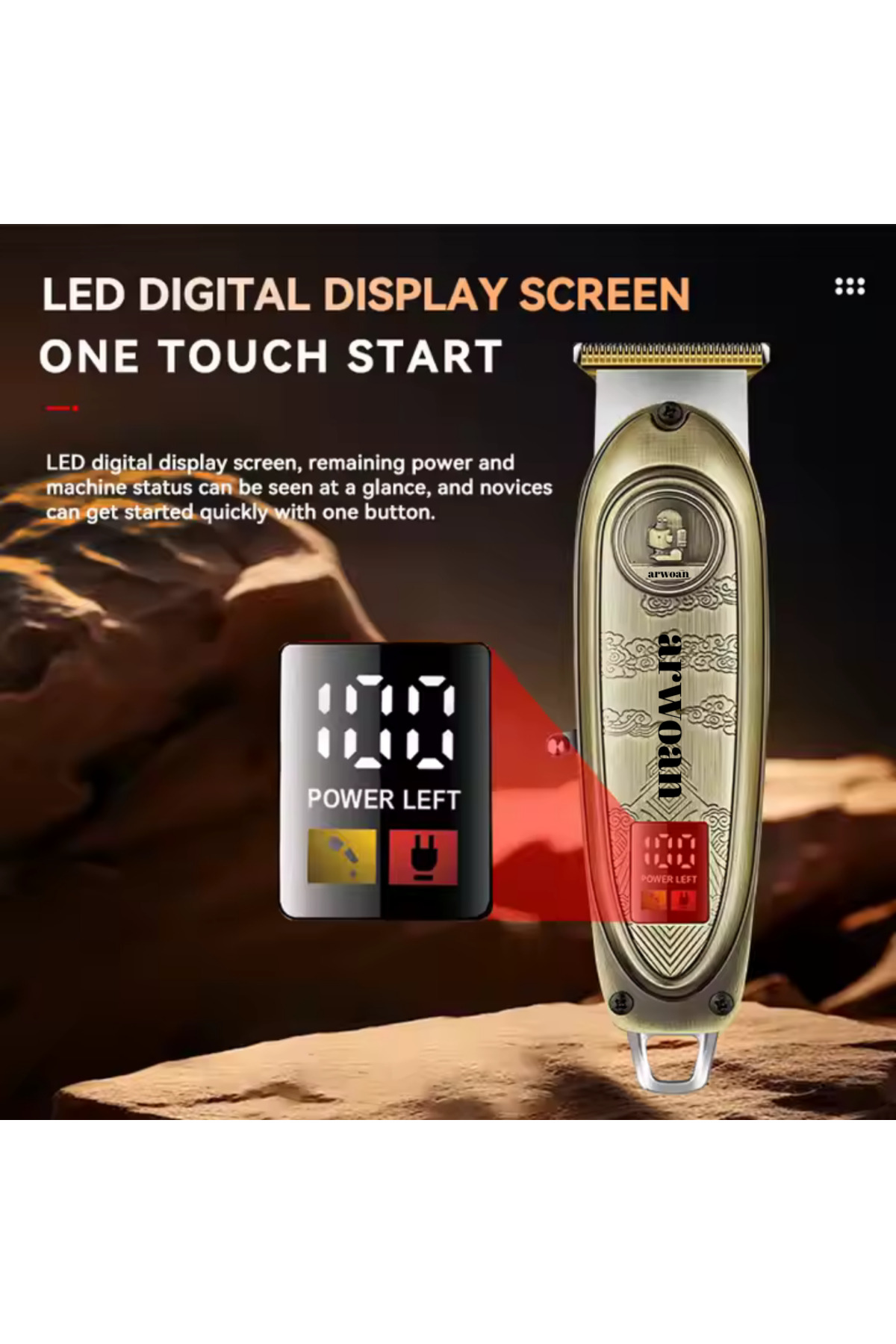 Arwoan Profesyonel Saç Ve Sakal Kesimi İçin Dayanıklı Ve Şık Tıraş Makin