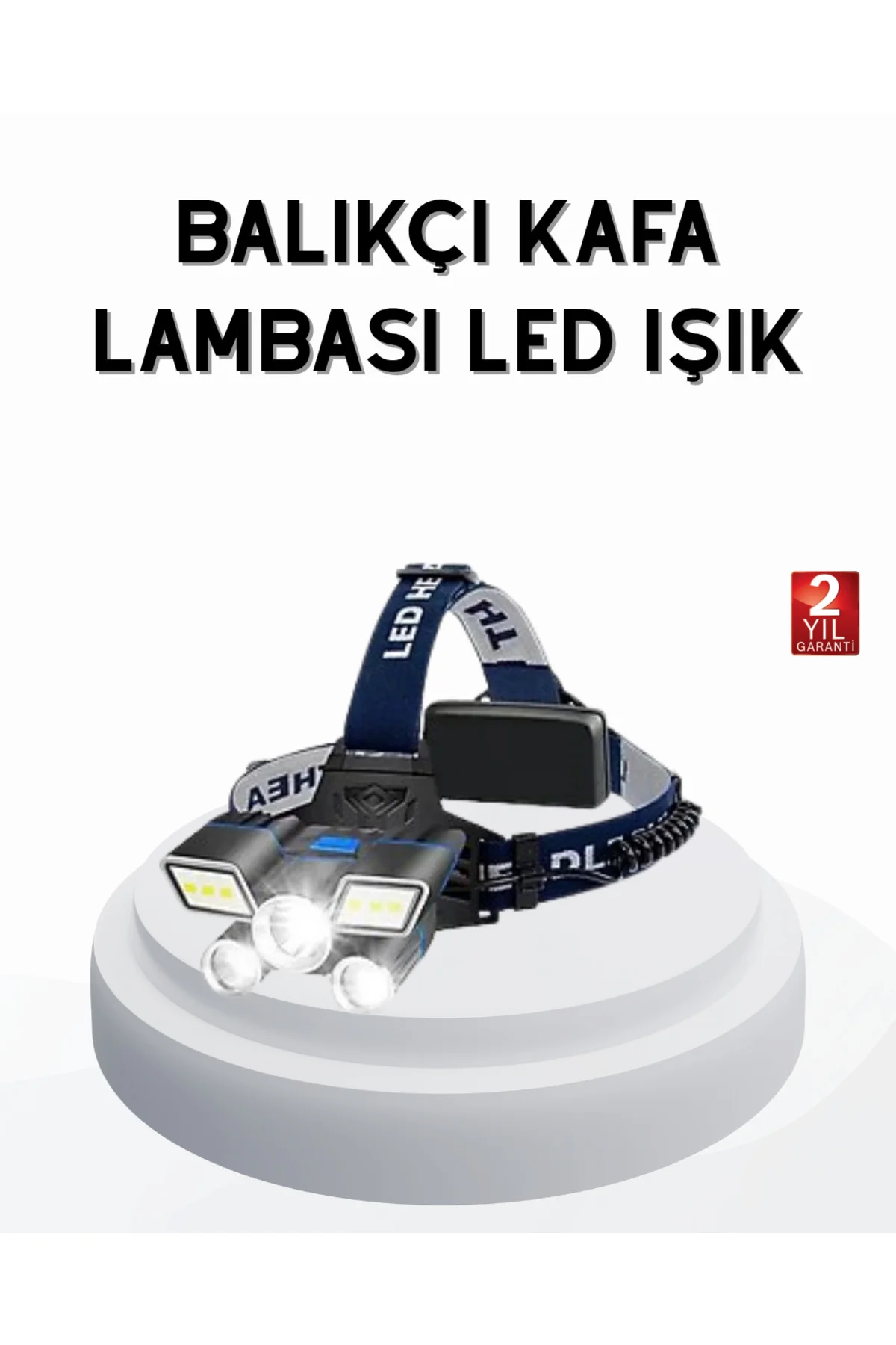 Profesyonel Şarjlı LED Far – IPX5 Suya Dayanıklı, 4 Işık Modu, Ha
