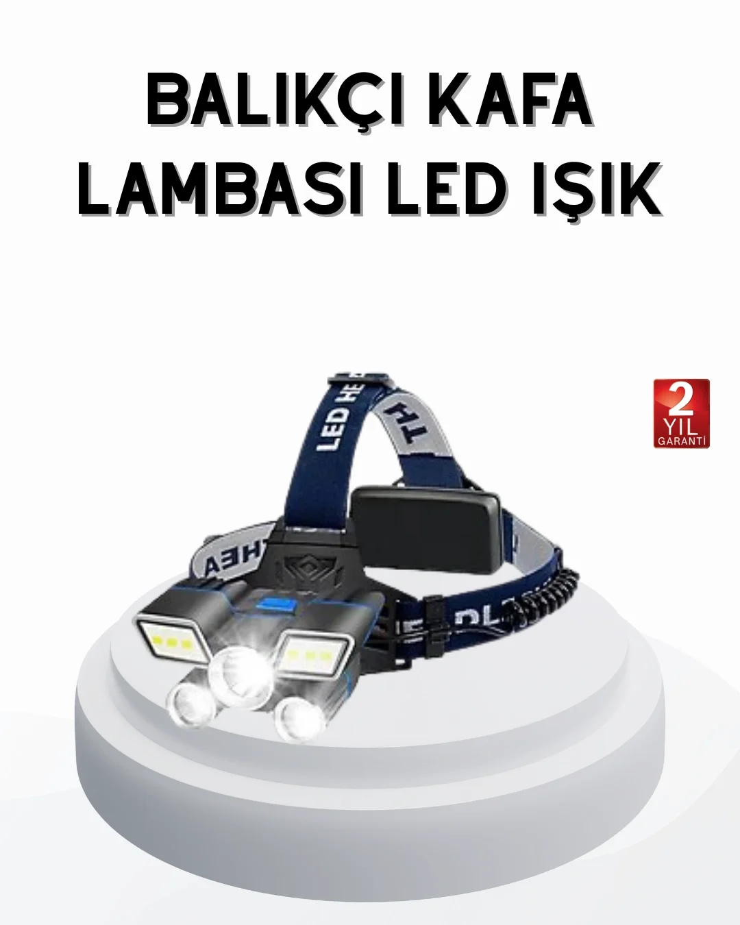 Profesyonel Şarjlı LED Far – IPX5 Suya Dayanıklı, 4 Işık Modu, Hareket Sensörlü